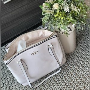 Kate Spade White Monet Large Triple Compartment Tote